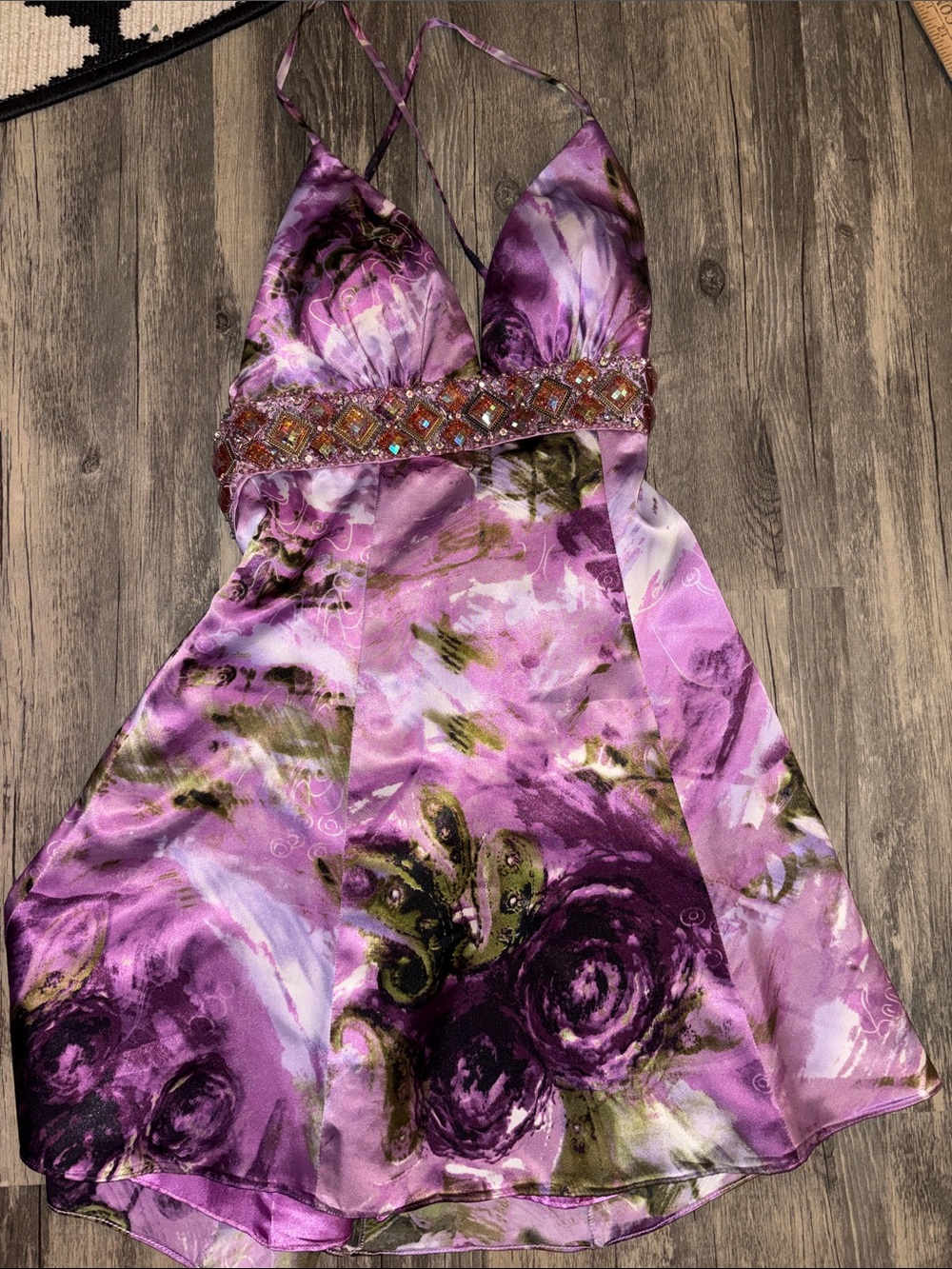 Y2K Tony Bowls mini low back dress - size 4
